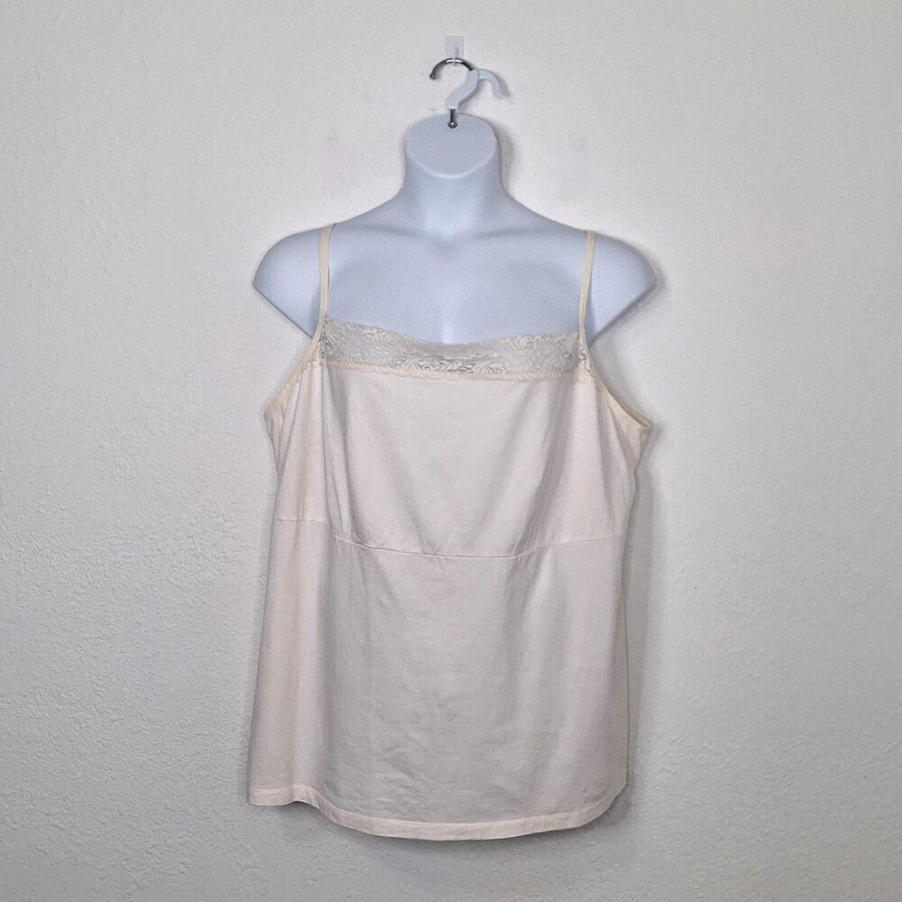 Lane Bryant Cami Lace Trim Sz 26/28 Modal Blend Adjustable Straps Coquette